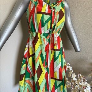 Colorful Geometric Print Women's Dress